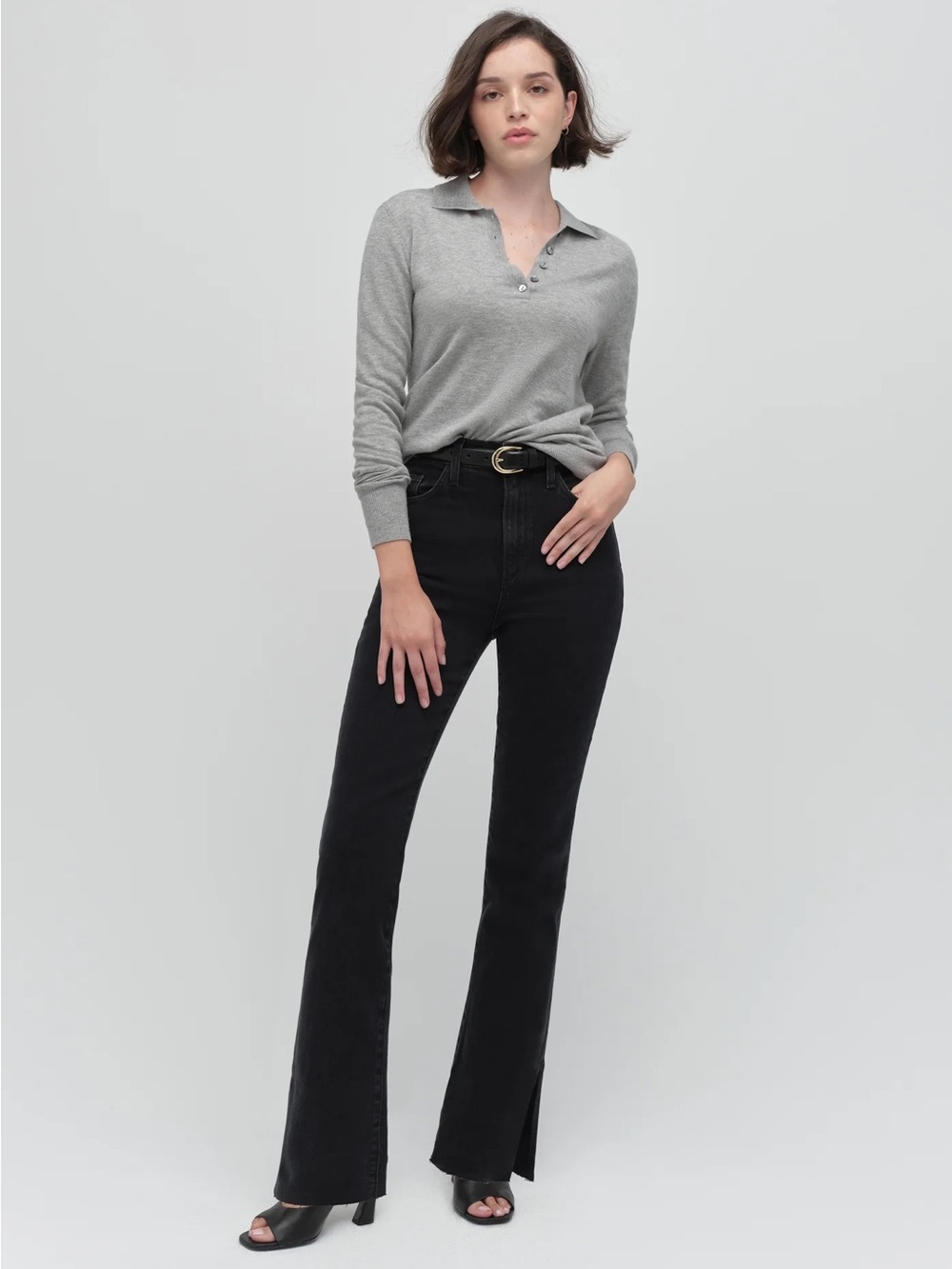 Favorite Daughter ‘Valentina’ High-Rise Jeans with Side Slit – Black, Women’s 27